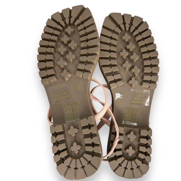 NEW Journee Sandals Size 8 Minimalist Y2K Millennial Pink Chunky Sandals Size 8 - Picture 10 of 11